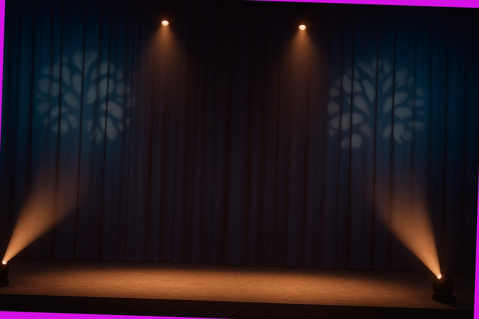 Even front wash with two gobo spots forming a quiet pattern